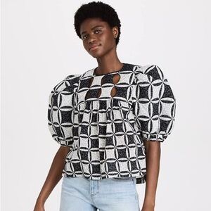 Sea New York Catalina Puff Sleeve Cut-Out Top